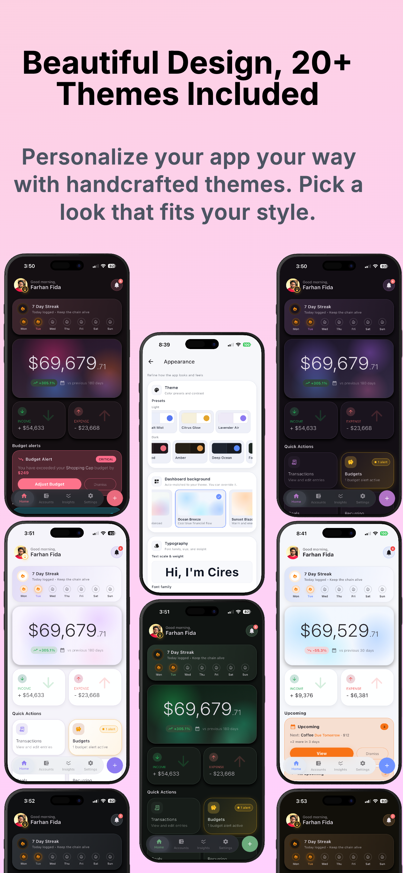 Beautiful Design, 20+ Themes Included